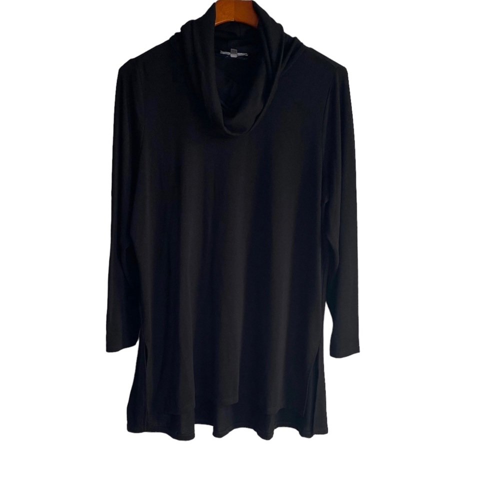 Lisa Rinna Black Cowl Neck Tunic Top